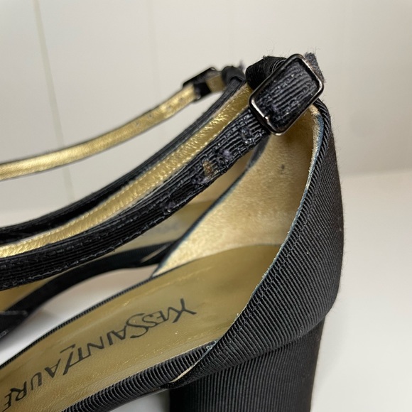 Vintage YSL Yves Saint Laurent Strappy Heel Sandals Size 7 Made In Italy - Picture 5 of 12